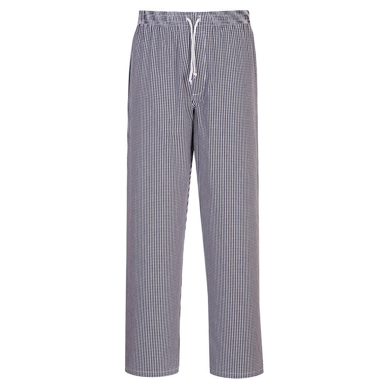 Portwest Bromley Chef's Trouser in black chalkstripe.