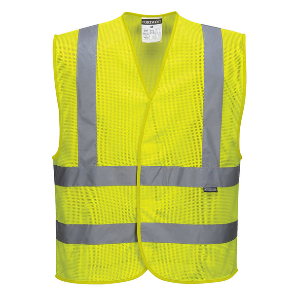 Sunny yellow stretch fabric, perfect for sportswear or comfortable clothing.