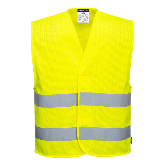 Cheerful yellow patterned fabric, ideal for vibrant clothing designs.