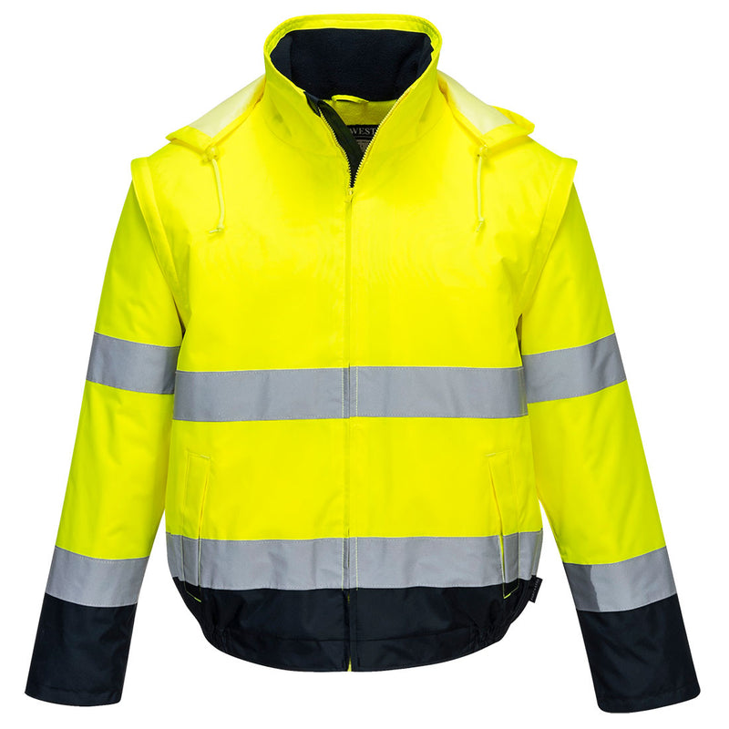 Cheerful yellow knit fabric, comfortable for everyday wear.