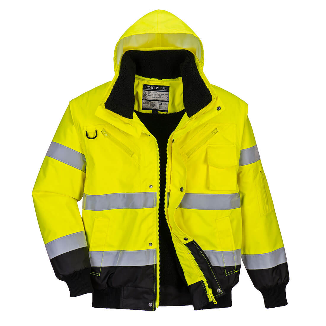 Portwest Hi-Vis 3-in-1 Contrast Bomber Jacket
