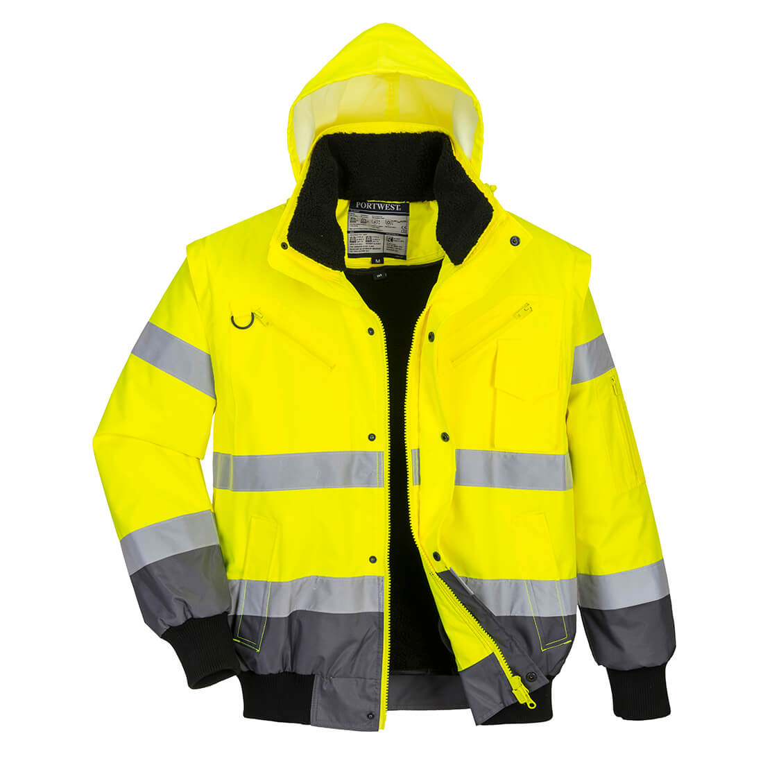 Portwest Hi-Vis 3-in-1 Contrast Bomber Jacket