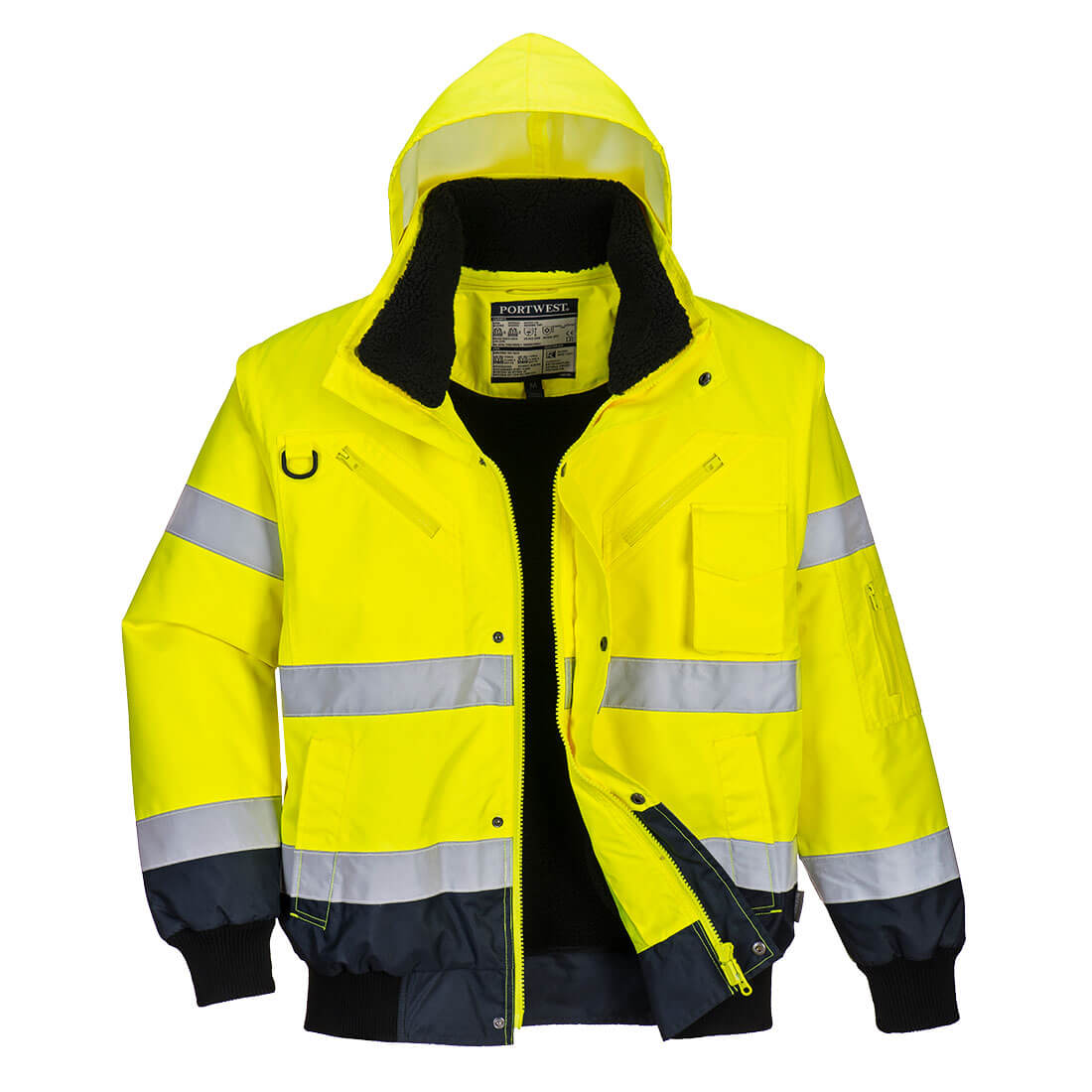 Portwest Hi-Vis 3-in-1 Contrast Bomber Jacket