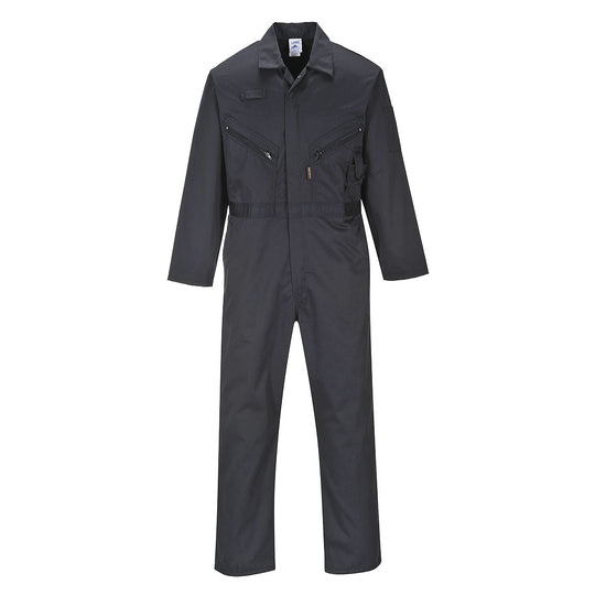 Portwest cotton coverall in black with durable fabric