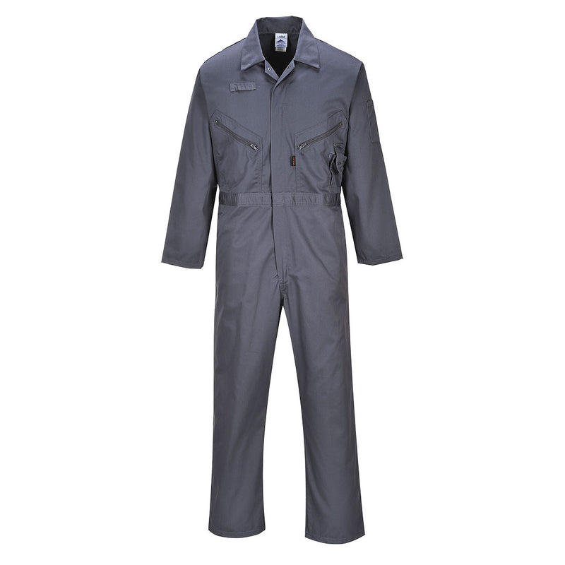Portwest cotton coverall in grey with multiple pockets