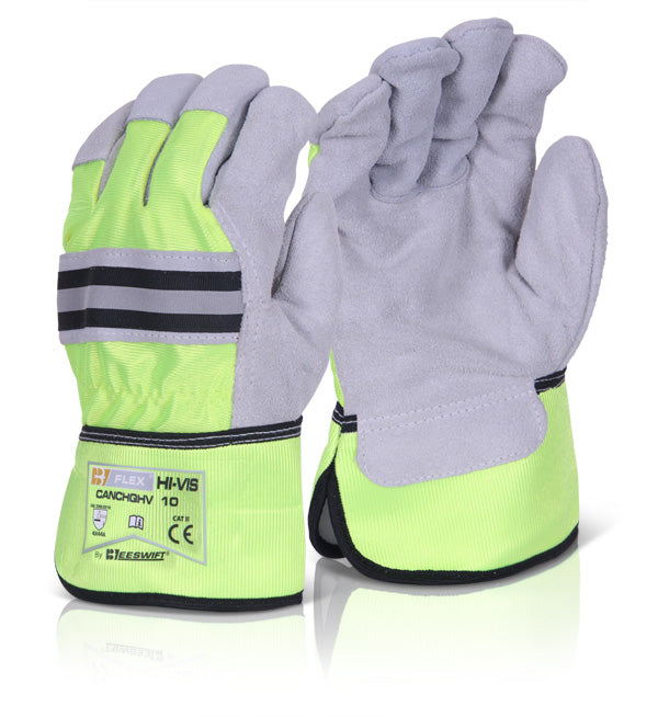 Beeswift Canadian High Quality High Viz Rigger Gloves