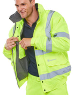 Beeswift Hi-Vis Fleece Lined Bomber Jacket - thumbnail 2
