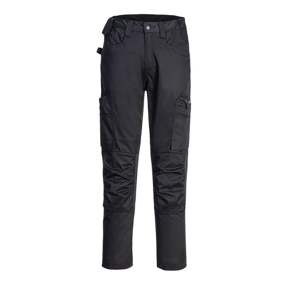 Portwest CD881 WX2 Eco Stretch Trade Trousers in black.