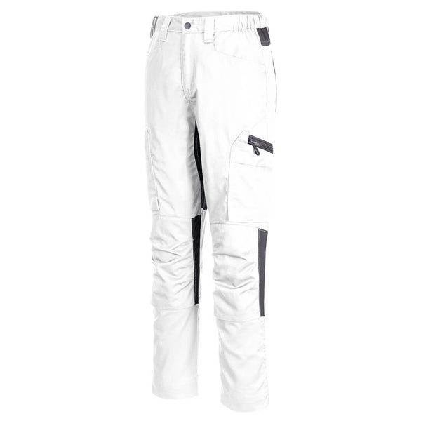 Portwest CD881 WX2 Eco Stretch Trade Trousers in white.