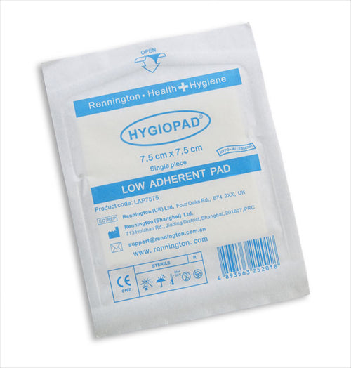 Click Medical Hygiopad Low Adherent Dressing 7.5X7.5CM Box 25 - (Pack of 25)