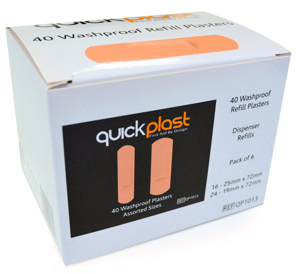 Quickplast Waterproof Plasters 6 X 40 - (Pack of 6)
