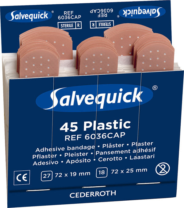 Salve Quick Salvequick Waterproof Plasters Refill Pack 6X45 - (Pack of 6)