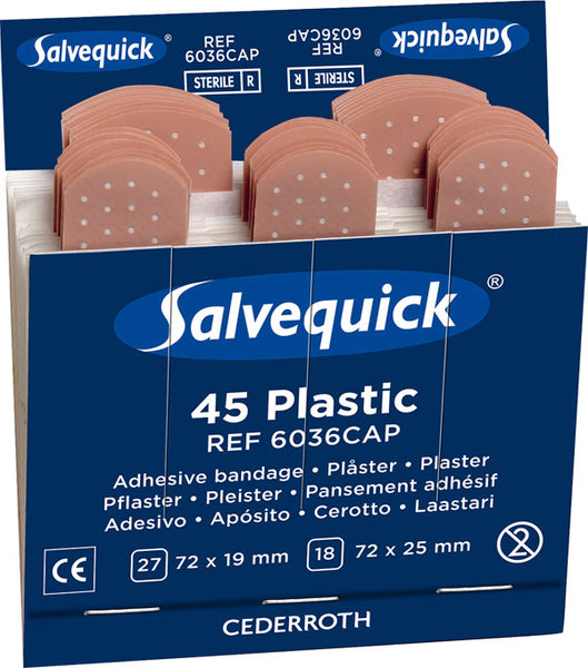 Salve Quick Salvequick Waterproof Plasters Refill Pack 6X45 - (Pack of 6)