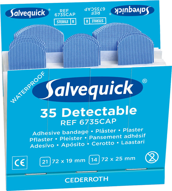 Salve Quick Salvequick Detectable Plasters Refill Pack 6X35 - (Pack of 6)