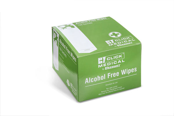 Click Medical Alcohol Free Wipes 100 - (Pack of 100)