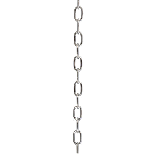 Steel Chrome Plated Oval Link Chain (Reel)  TQAG020CP - BC 5/8" x 13  10m