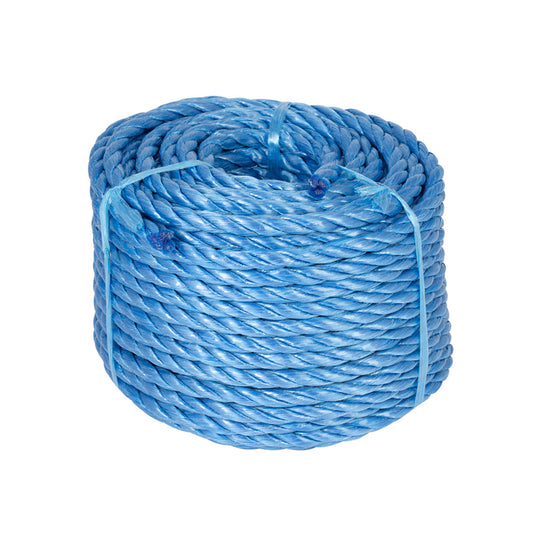 Blue Poly 3 Strand Rope (Reel) TQPP8BE - 73m 8mm Blue 3 strand