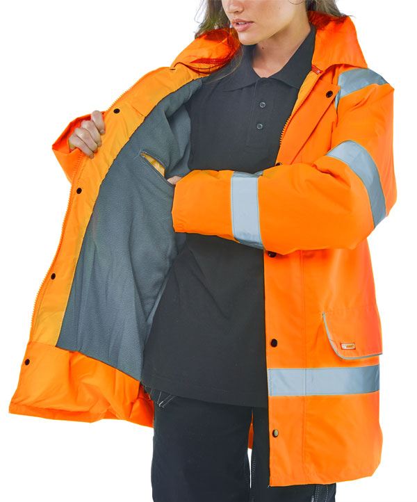 Beeswift Hi-Vis Fleece Lined Traffic Jacket