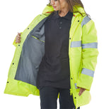 Beeswift Hi-Vis Fleece Lined Traffic Jacket - thumbnail 2