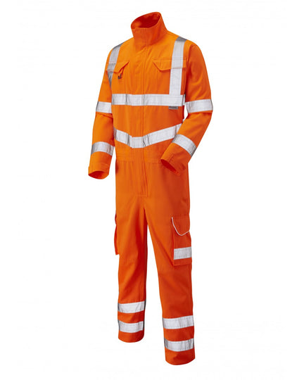 Leo Workwear Molland orange Coverall for reliable safety and visibility in work settings