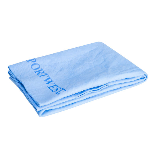 Blue Portwest cooling towel for exercise