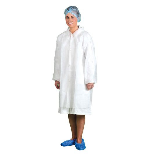 White Portwest disposable visitors coat for sanitation