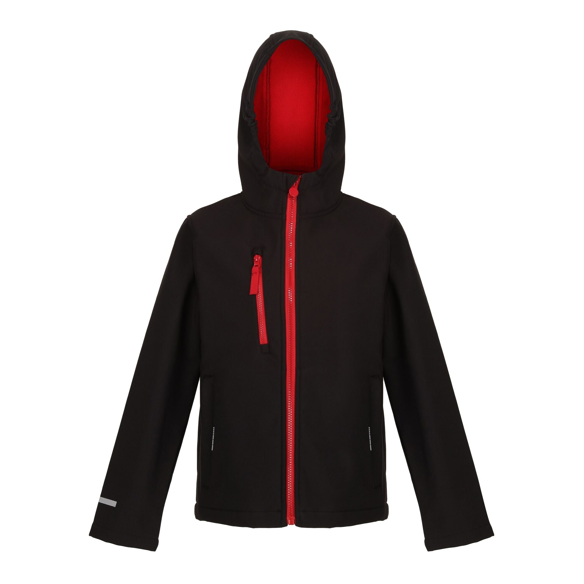 Regatta Childrens Ablaze 2-Layer Softshell Jacket - Black/Classic Red