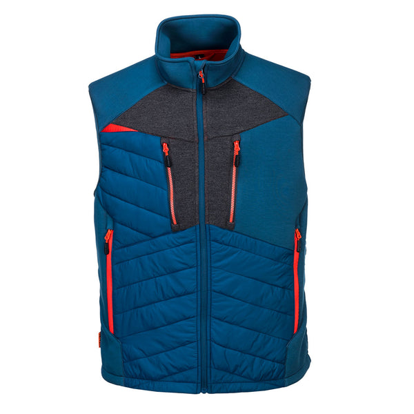 Stylish Portwest DX4 Hybrid Baffle Gilet in maroon perfect for layering.