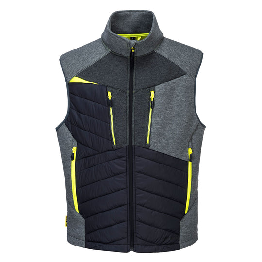 Modern Portwest DX4 Hybrid Baffle Gilet in dark grey featuring a sleek design.