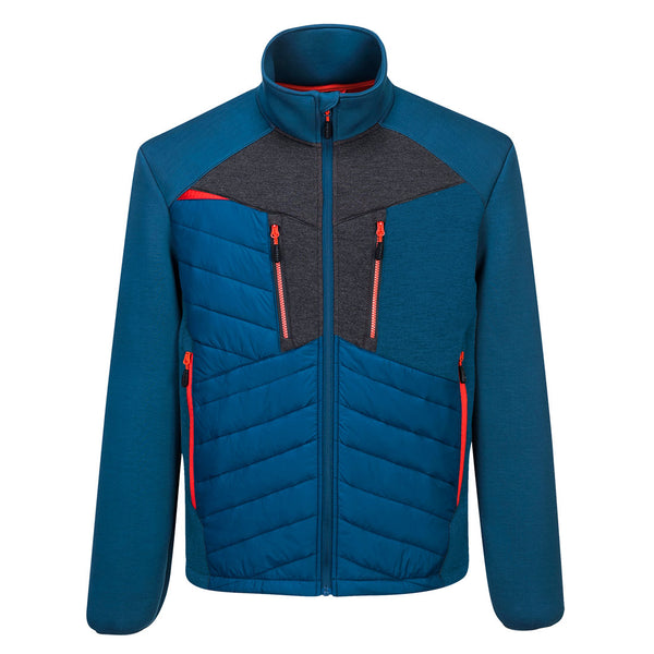 Maroon Portwest DX4 Hybrid Baffle Jacket ideal for outdoor warmth and style.