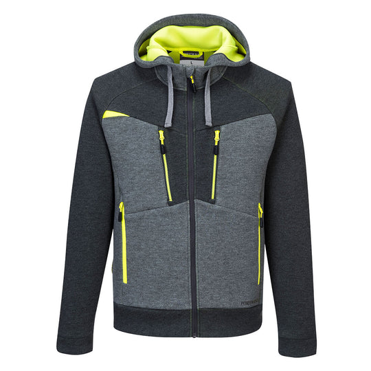 Dark grey Portwest DX4 Zipped Hoodie offering warmth and modern style.