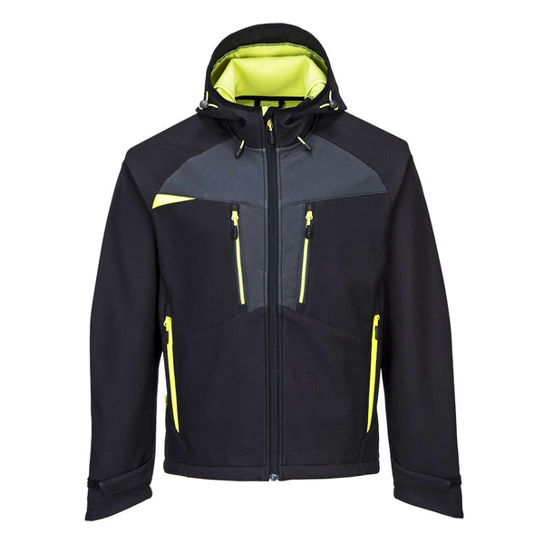 Black Portwest DX4 Softshell 3L jacket designed for durability and weather resistance.