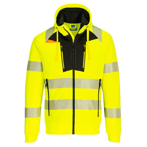 Portwest DX477 - DX4 Hi-Vis Funnel Neck Zipped Sweatshirt