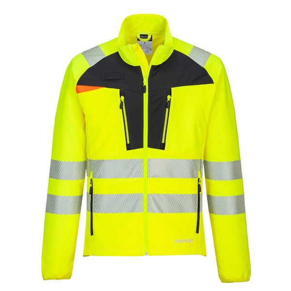 High-visibility yellow Portwest DX4 Hi-Vis Base Layer ensuring warmth and visibility.