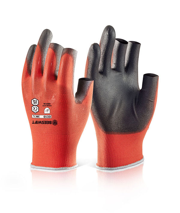 Beeswift Pu Coated 3 Fingerless Gloves - (Pack of 10)