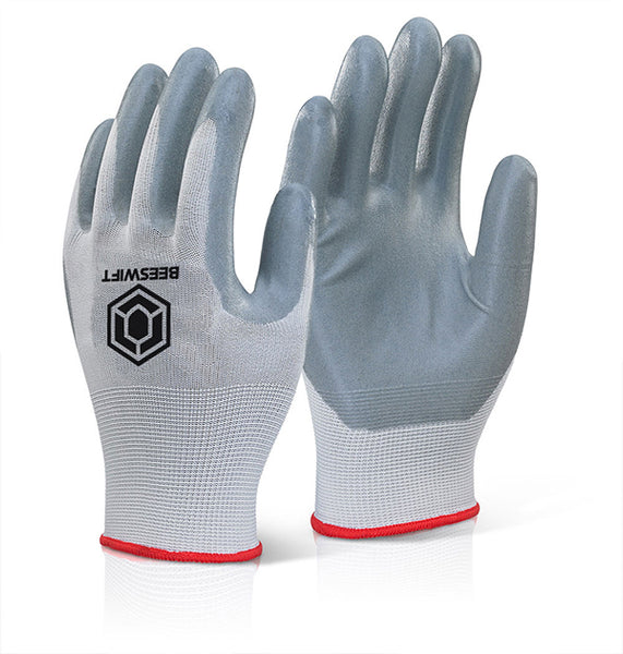 Beeswift Nitrile Foam Polyester Gloves - (Pack of 10)