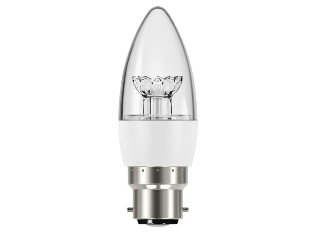 Energizer LED BC (B22) Clear Candle Dimmable Bulb, Warm White 470 lm 5.9W