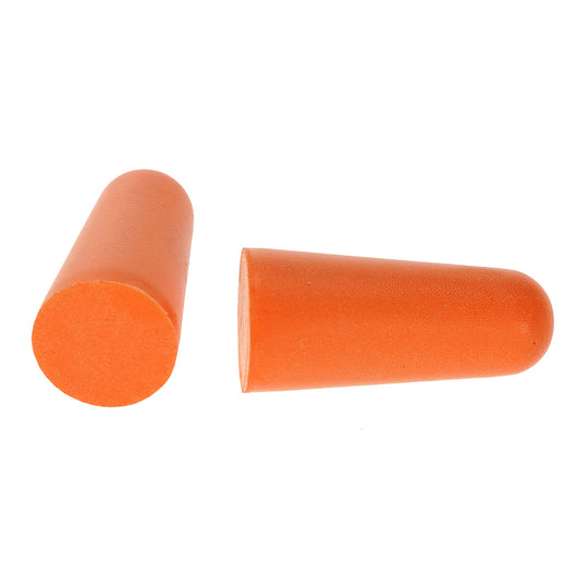 Pair of orange Portwest EP02 PU foam ear plugs.