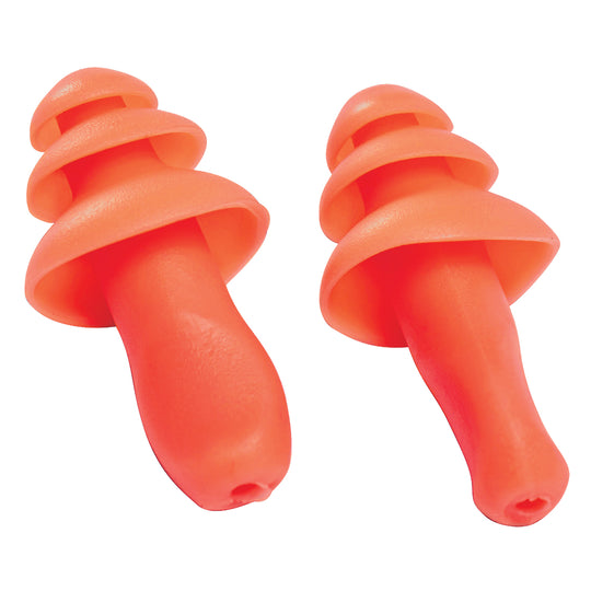 Orange Portwest EP10 reusable, uncorded TPR ear plugs.