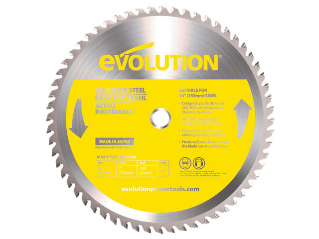 Evolution Stainless Steel Cutting Chop Saw Blade 355 x 25.4mm x 90T