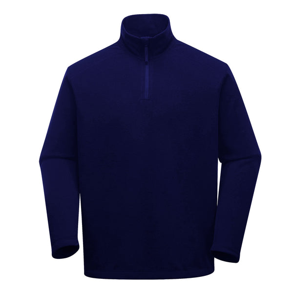 Navy blue Portwest Staffa Microfleece Pullover lightweight and perfect for layering.