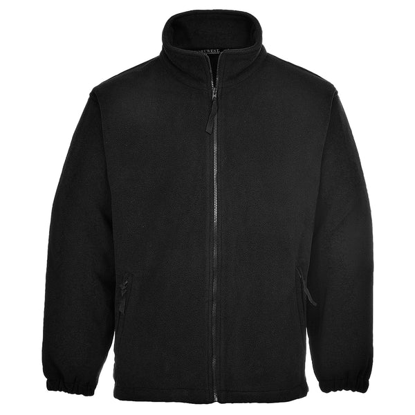 Classic black Portwest Men's Aran Fleece a versatile and cozy layering option.