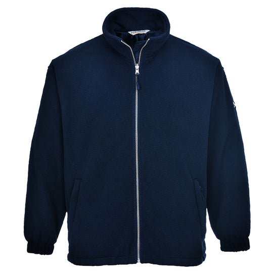 Navy blue Portwest Windproof Fleece offering superior protection against the elements.