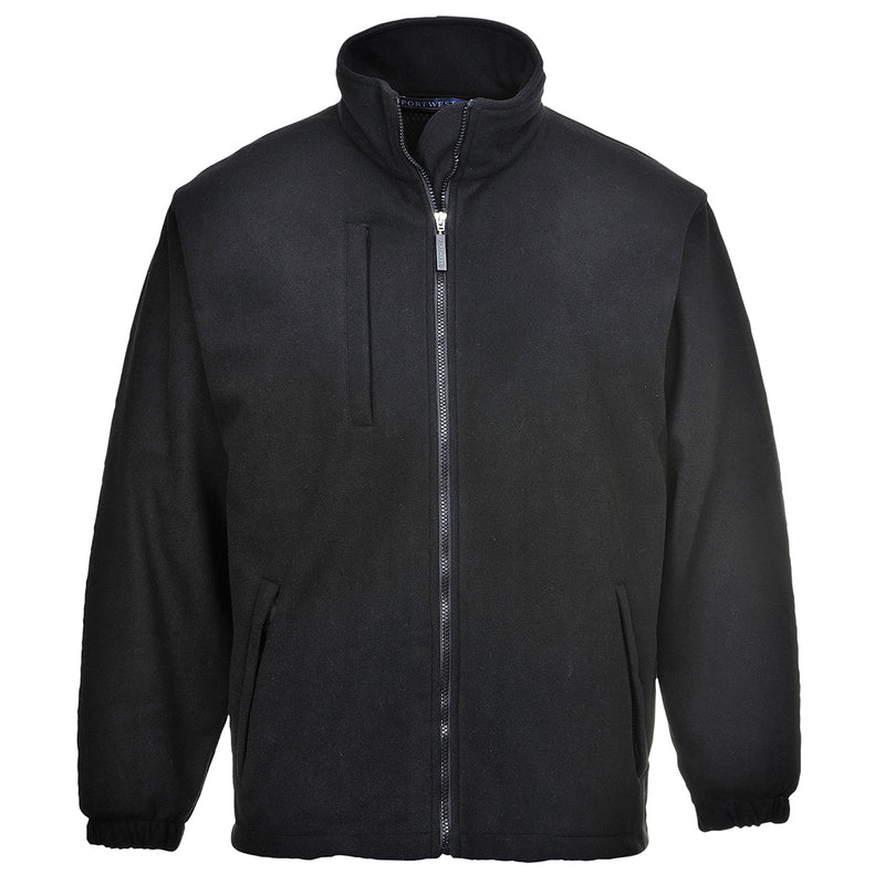 Black Portwest Buildtex Laminated Fleece 3L providing advanced protection and warmth.