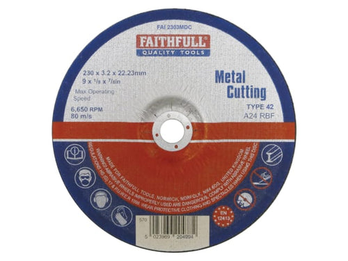 Faithfull Depressed Centre Metal Cut Off Disc