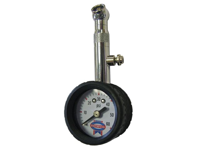 Faithfull Tyre Pressure Dial Gauge 60 psi