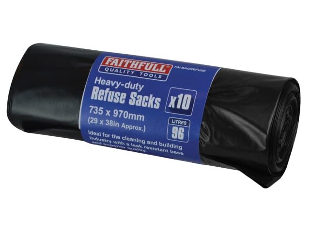 Faithfull Heavy-Duty Black Refuse Sacks