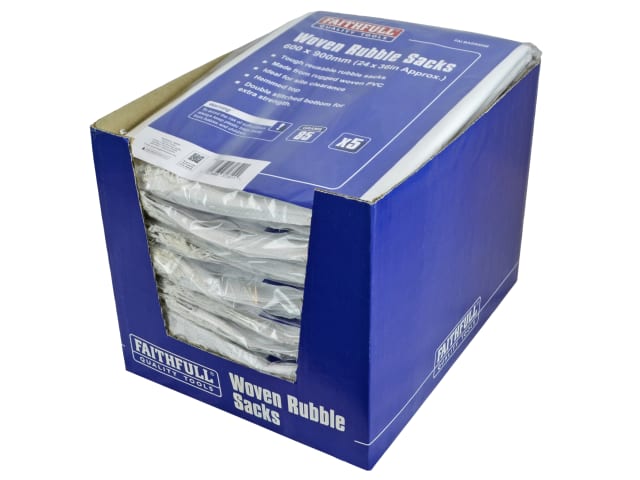 Faithfull Woven White Rubble Sacks (Pack 5)