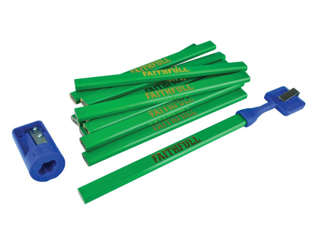 Faithfull Carpenter's Pencil Kit Green / Hard (Pack 12)