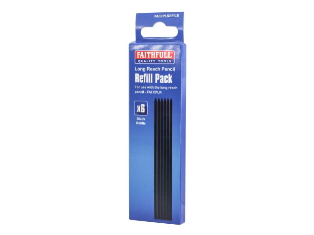 Faithfull Black Pencil Marking Refill Pack, 6 Piece